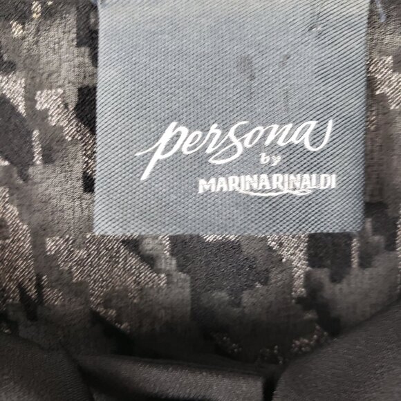 Persona Marina Rinaldi Textured Houndstooth Tunic Long Sleeve Pussybow Size 18 P - Picture 4 of 10